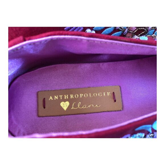 Anthropology Llani Embellished Satin Ballet Slippers Size 39/8.5 - Picture 8 of 11